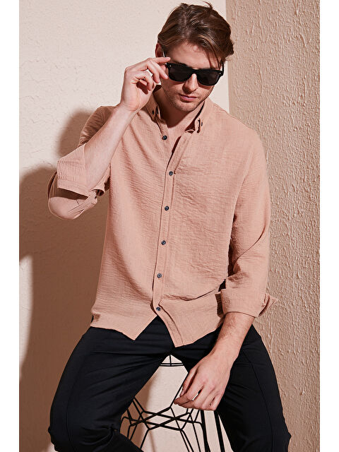 Buratti Regular Fit Uzun Kollu Düğmeli Yaka Erkek Gömlek CF25S116777 - S000358290-19413