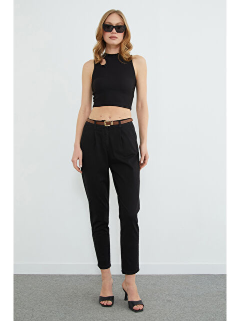 Fullamoda Kemerli Cepli Gabardin Pantolon