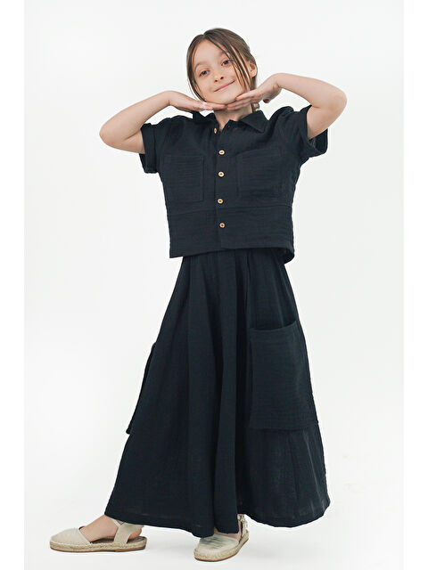 Catz Kids Kız Çocuk Cali  Siyah Müslin Pantolon Etek - S000381507-19351