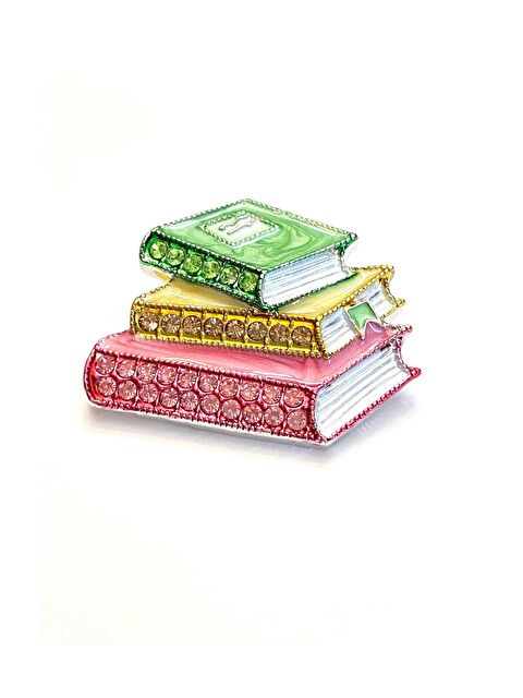 New Obsessions Parlak Taşlı Kitap Kurdu Broş Yaka İğnesi - S000371662-23173