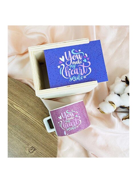 Bam Hediyelik Eşya Kalbimi Gülümsetiyorsun Tasarımlı Kutulu Kupa - S000290157-23173