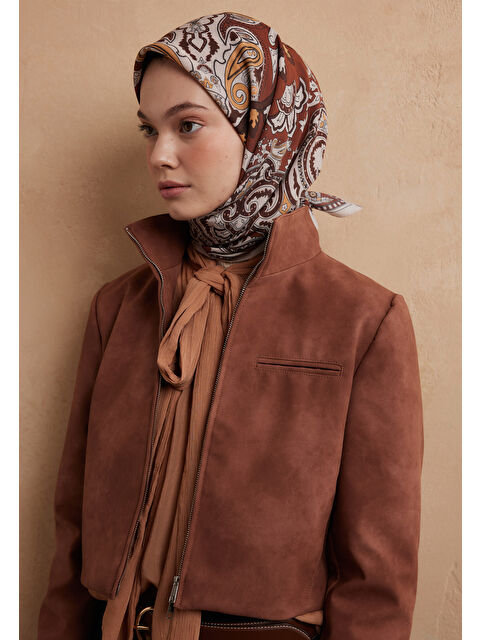 Fresh Scarfs Lena Desen Pamuk İpek Eşarp Tarçın - S000423155-19956
