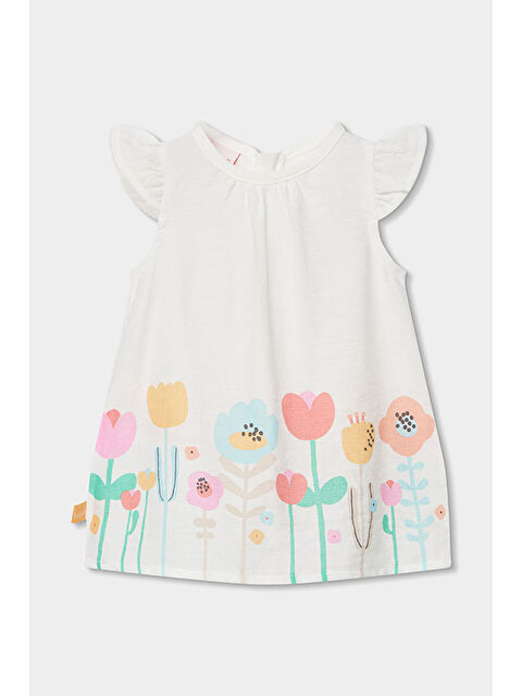 Boboli Çiçek Desenli Elbise 6-24 Ay Beyaz - S000530817-20063