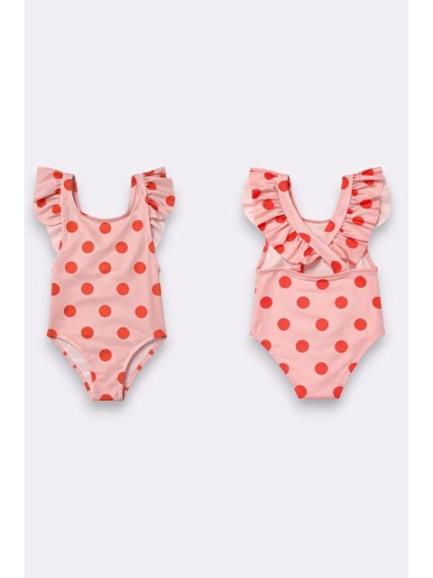 My Kids Wear Kız Çocuk Fırfır Detaylı Tasarım Çapraz Askılı Mayo 12725