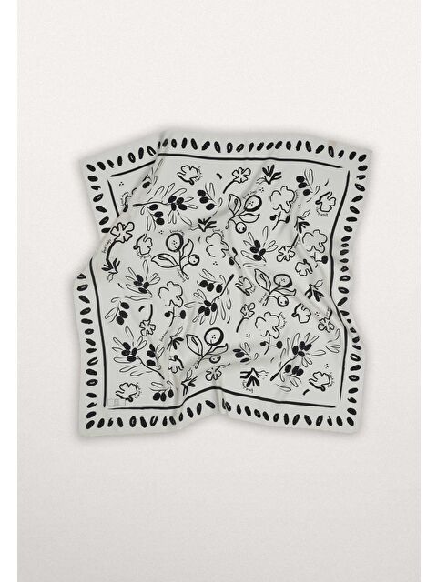 Fresh Scarfs Luna Desen Pamuk İpek Eşarp Ekru - S000423148-19965