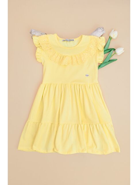 Fullamoda Dantelli Bisiklet Yaka Kız Çocuk Elbise - S000531661-20072