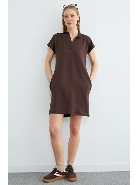 Fullamoda Basic Polo Yaka Cepli Mini Boy Elbise - S000518190-19413