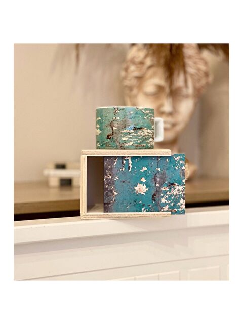 Bam Hediyelik Eşya Paslı Demir Tasarımlı Kutulu Kupa - S000290169-23173