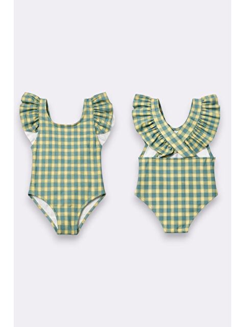 My Kids Wear Kız Çocuk Fırfır Detaylı Tasarım Çapraz Askılı Mayo 12731