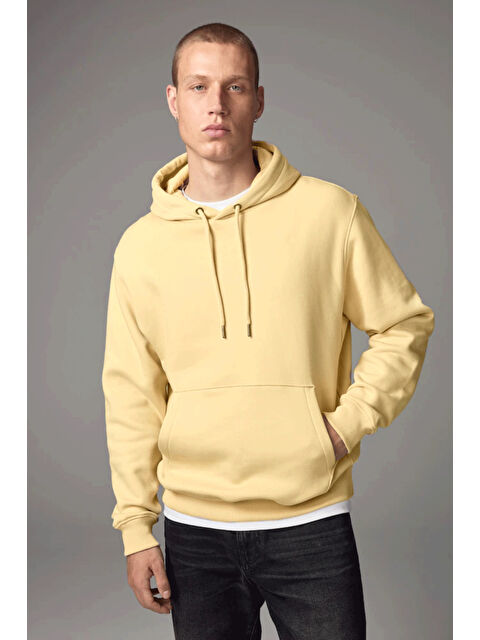 Süperlife Kapüşonlu Standart Kalıp İçi Polarlı 3 İplik Kalın Erkek Büyük Beden Hoodie spr25sw55 - S000336163-19928