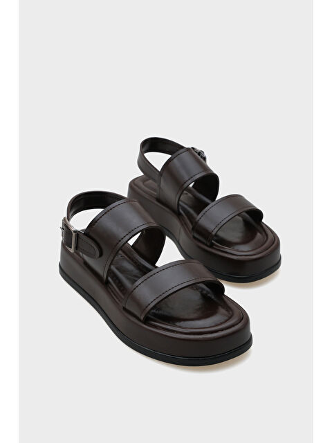 Capone Outfitters Marris Tek Bantlı Dolgu Topuklu Konfor Kadın Sandalet - S000513400-6829