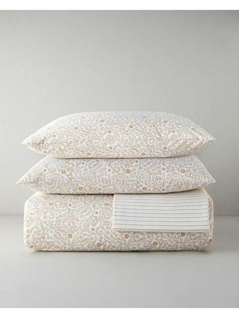 English Home Ivy Blush Kolay Ütülenir Çarşaflı Çift Kişilik Nevresim Takımı 200x220 cm Hardal - S000500982-37312