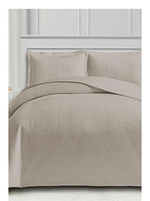 Çeyiz Diyarı Toskana Tek Kişilik Lüks Kadife Yatak Örtüsü Taş - S000500984-25636