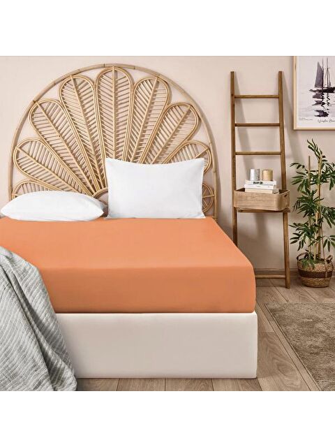 Evidea Soft Çift Kişilik Çarşaf - Turuncu - 240x260 cm - S000391886-20013