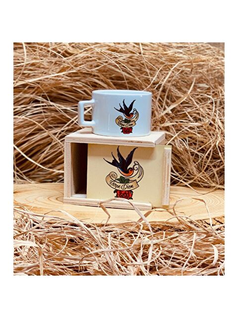 Bam Hediyelik Eşya Carpe Diem Ahşap Kutulu Kupa - S000290186-23173