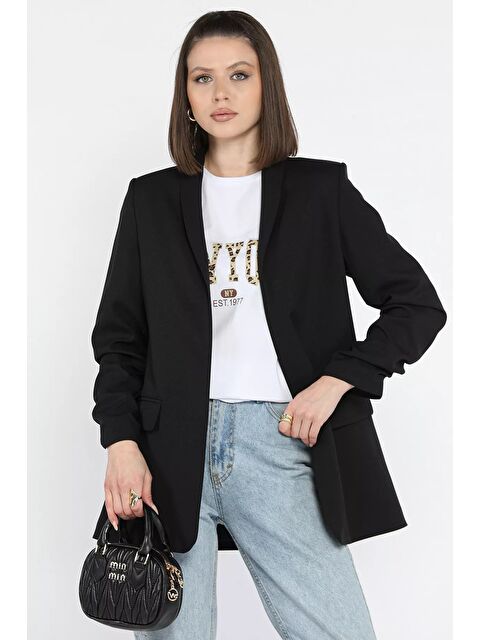 Gülseli Kol Büzgülü Kadın Blazer Ceket - S000364992-19351