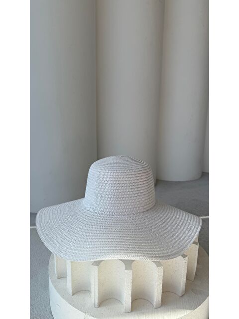 Luminos Butik Geniş Kenarlı Beyaz Örgü Desenli Moda Ve Fonksiyonel Şapka Güneşten Koruma Hsr2005 - S000204258-20063