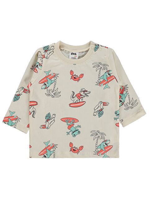 Civil Baby Surf Baskılı 6-18 Ay Sweatshirt - Bej