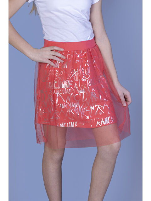 Toontoykids Kız Çocuk Varak Baskılı Dantelli Etek - S000374930-20048