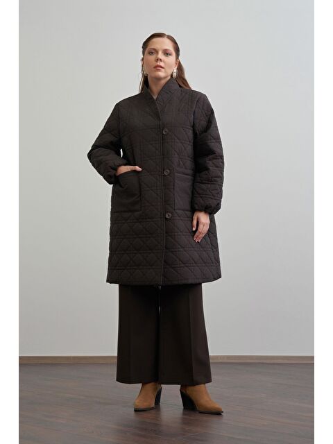 ALLDAY Acı Kahve-Kapitone Mont - S000505416-29704