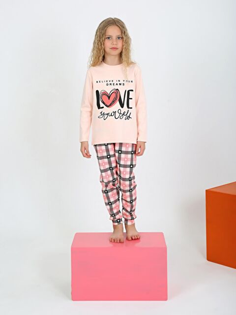 Vitmo Kız Çocuk Uzun Kollu %100 Pamuklu Düğmeli Pijama Takımı Your Dreams