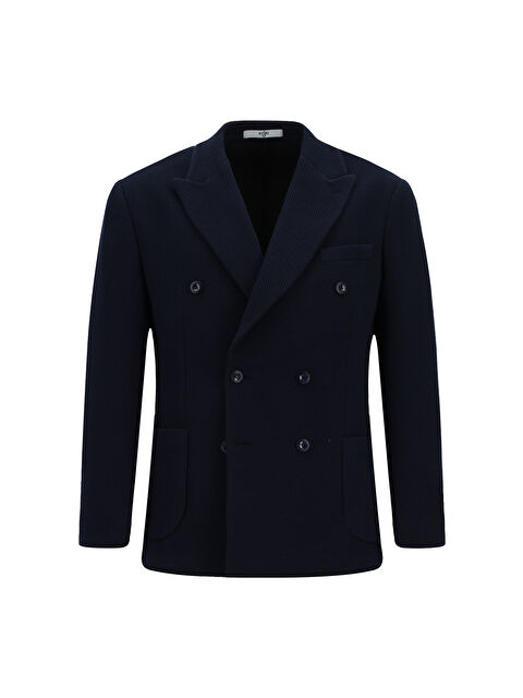 Kiğılı Regular Fit Elastanlı Desenli Örme Kruvaze Ceket - S000457958-29672