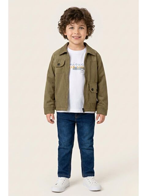 MİNİNİO Erkek Çocuk Ceketli 3'Lü Takım  - Haki - S000515048-18547