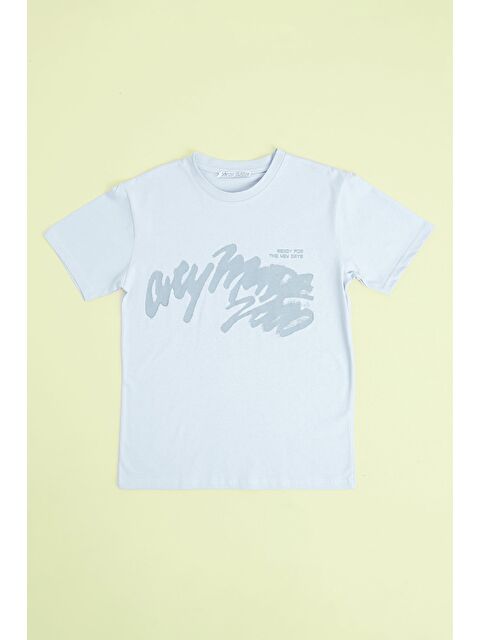 Fullamoda Yazı Baskılı Bisiklet Yaka Erkek Çocuk Tişört