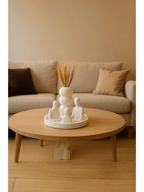 Havalı Tasarım Dekoratif Aile Biblo , Vazo ve Tabaklı Set - S000413670-20063