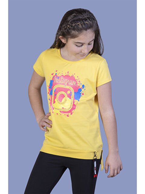 Toontoykids Kız Çocuk Renkli Baskılı Tişört