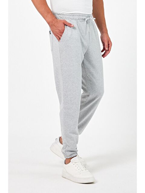 Mmetalic Kalın Gri  Erkek Büyük Beden Jogger Eşofman Altı Jogger Arka Cepli Lastik Paça Regular Fit Şardonsuz - S000268684-20600