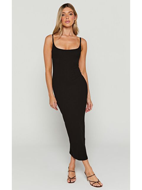 Madmext Siyah Askılı Kaşkorse Basic Elbise Mg1984 - S000173431-19351