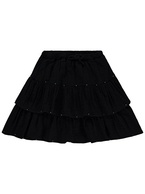 Civil Girls Taşlı Yıkamalı 10-13 Yaş Etek - Siyah