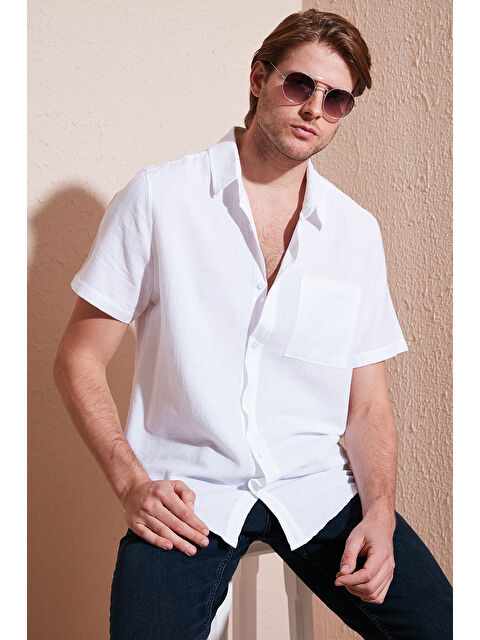 Buratti Pamuklu Regular Fit Tek Cepli Kısa Kol Erkek %100 Pamuk Gömlek CF25S128230 - S000358295-20063