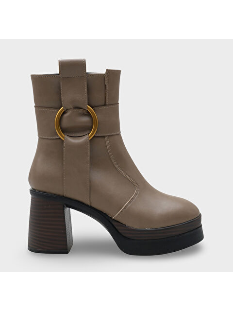 Capone Outfitters Tiffany Yuvarlak Burunlu Yandan Fermuarlı Orta Topuklu Kadın Bot - S000473673-26429