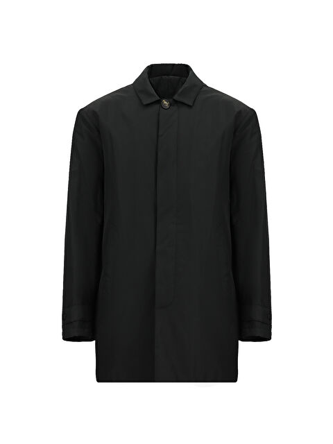 Kiğılı Regular Fit Önü Düğmeli Kapitoneli Düz Pardösü - S000457961-19351