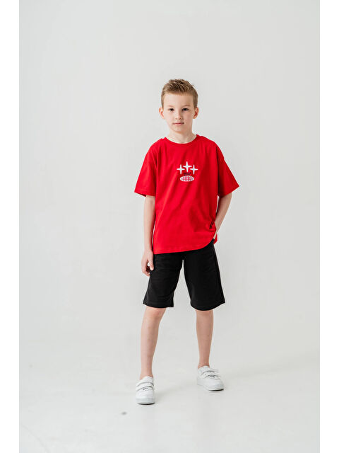 Myhanne Sırtı Baskılı Şortlu Erkek Çocuk Takım 050 - S000399113-20045