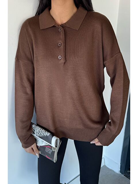 Gülseli Kadın Yarım Düğmeli Triko Kazak - S000469790-19413