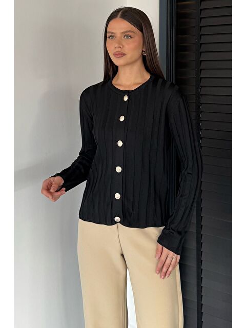 Gülseli Kadın Düğme Detaylı Triko Hırka (m-l-xl Uyumludur) - S000469778-19351