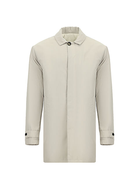 Kiğılı Regular Fit Önü Düğmeli Kapitoneli Düz Pardösü - S000457961-25636