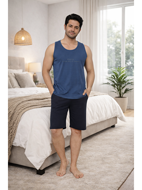 Formo PREMIUM Erkek Viskon Yüksek Kalite Düğmeli Sıfır Yaka Cepli Battal Pijama Takımı - S000505421-23093