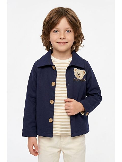 Fullamoda %100 Pamuk Ayıcık Baskılı Çizgili Erkek Çocuk 2 Li Takım - S000521230-21164