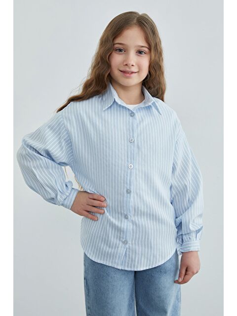 Fullamoda Çizgili Salaş Kız Çocuk Gömlek - S000513789-17234