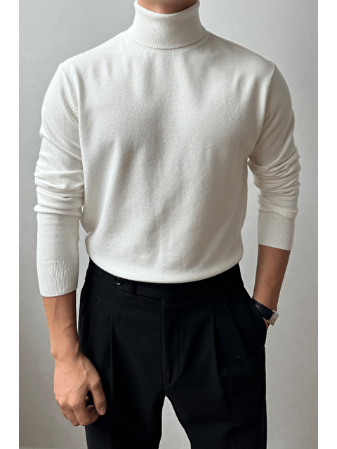 Tarz Cool Erkek Tam Balıkçı Slim Fit Triko Kazak - S000341990-20063