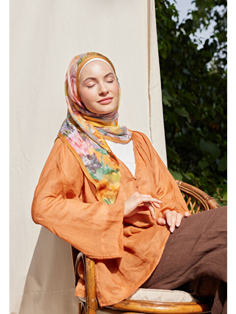 Fresh Scarfs Esther Desen Rami Şal Toprak - S000459703-14742