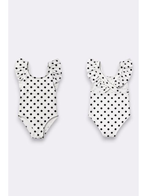 My Kids Wear Kız Çocuk Fırfır Detaylı Tasarım Çapraz Askılı Mayo 12724