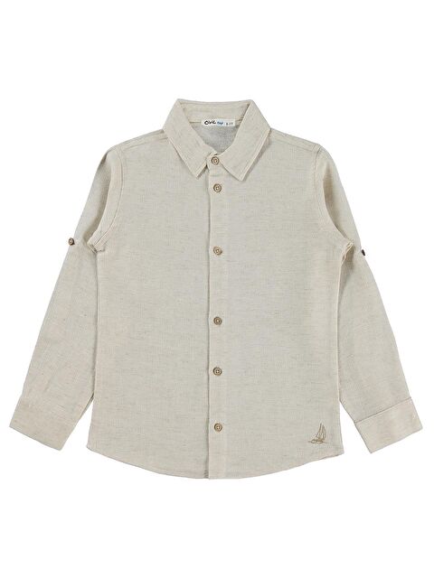 Civil Boys Basic Hasır 6-9 Yaş Gömlek - Bej 7-8 Yaş - S000526309-19928