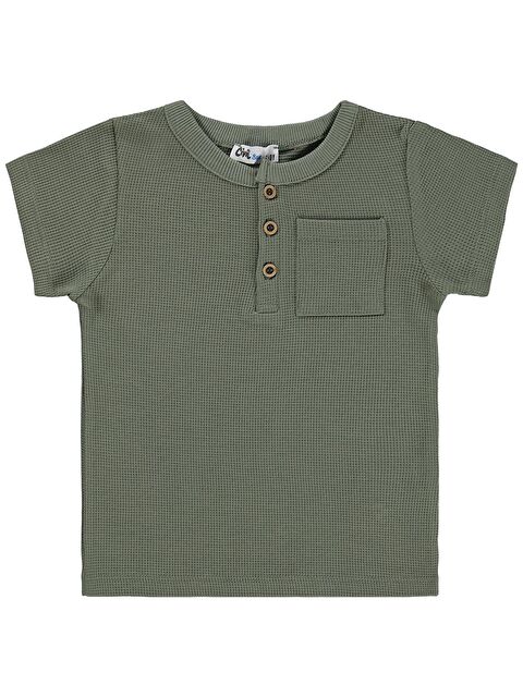 Civil Boys Basic Önü Düğmeli 2-5 Yaş Tişört - Haki