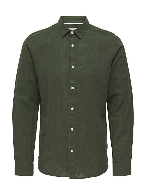 Only&Sons Onscaiden Keten ve Pamuk Karışımlı Slim Fit Gömlek 22012321 - S000375651-19294
