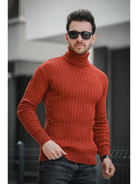 Oksit Seka 821 Dar Kesim Saç Örgü Body Erkek Boğazlı Kazak - S000268672-18657